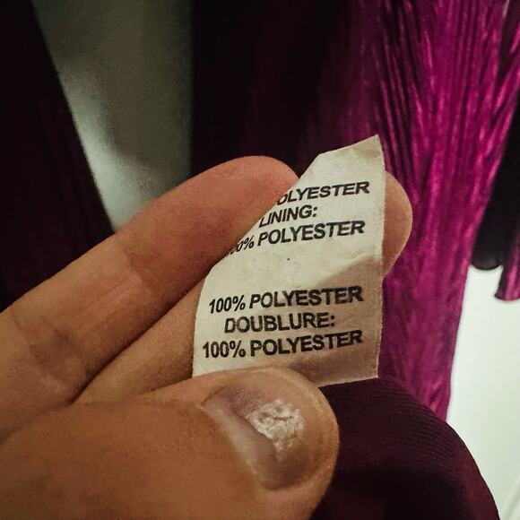 RAMY BROOK Kimberly Purple Metallic Accordion Pleat Corded Waist Cutout Dress M - Picture 12 of 13